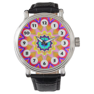 12 bitar - färgstarka Mandala 038 Armbandsur
