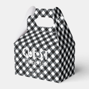 12-BLACK-VITE-PARTY FAVOR BOX, Gable stil Presentaskar