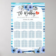 12 Bord Blommigt för sätesdiagram, blå vattenfärg