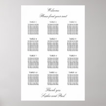 12 Bord Elegant Minimalistisk Placeringsplan