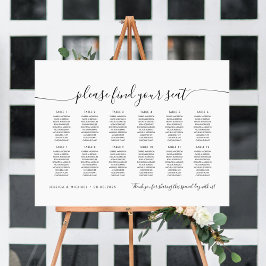 12 Bord Modern Sittplatsschema Poster