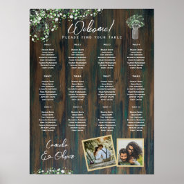 12 Bord Rustic Wood Gypsophila PHOTO SEATING Foam Poster