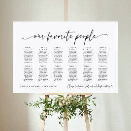12 Bord Vår Favoritpersoner Placeringsplan Poster