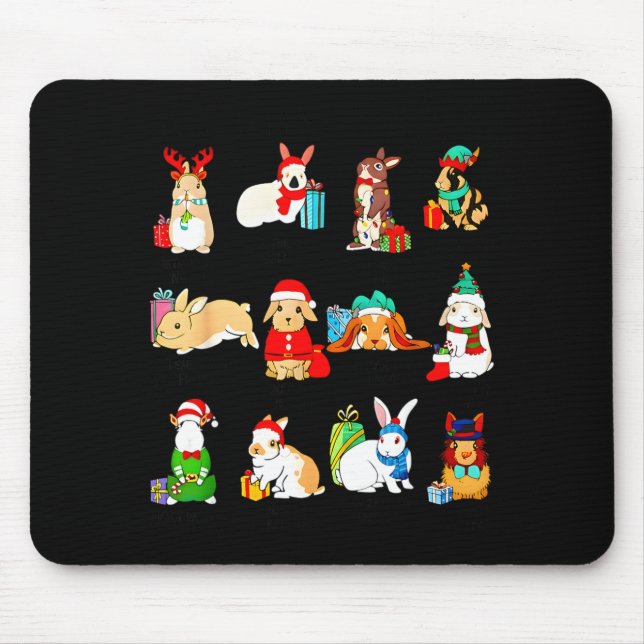 12 Bunny Of Christmas Bunny Rabbit Christmas Xmas  Musmatta (Framsidan)