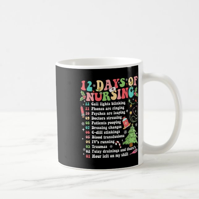 12 Dag för sjuksköterska på sjukhus Jul Nurse Jula Kaffemugg (Höger)