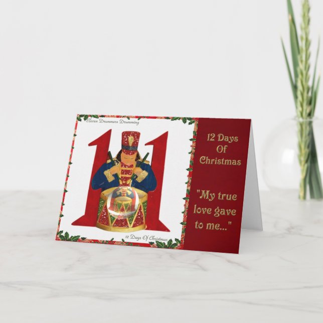 12 dagar av att trumma för handelsresandear för helgkort (Framsida)