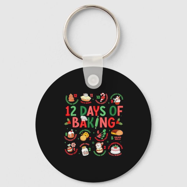 12 dagar av bakning bagare jul kok kock bakning nyckelring (Framsida)