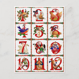 12 dagar av gåvor för jultäcketryck helg vykort