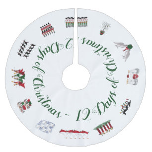 12 dagar av jul i en cirkla av rött och grönt julgransmatta borstad polyester