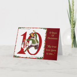 12 dagar av jul tio Lords En Hoppa Helgkort