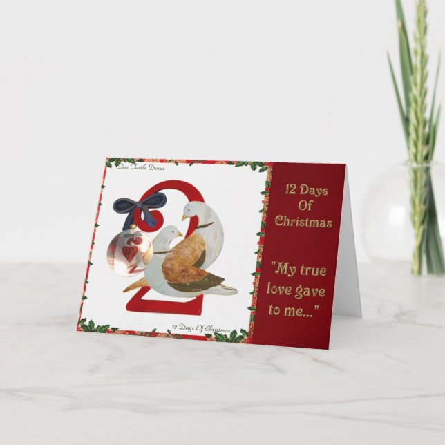 12 dagar av jul två sköldpaddaduvor helgkort (Framsida)