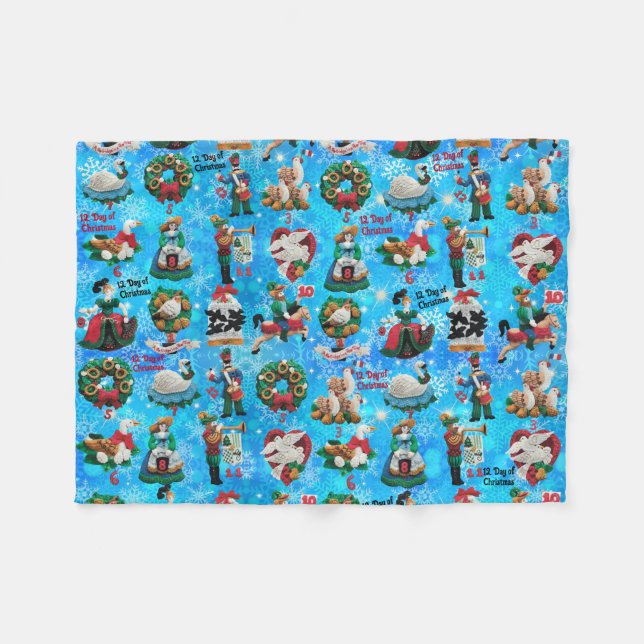 12 dagar av julhandgjord, feltprydnadsbarn fleecefilt (Framsidan (Horisontell))