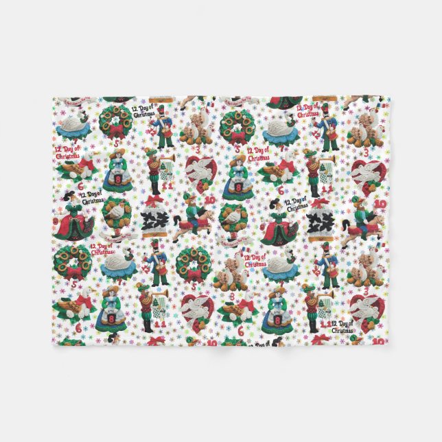 12 dagar av julhandgjord, feltprydnadsbarn fleecefilt (Framsidan (Horisontell))