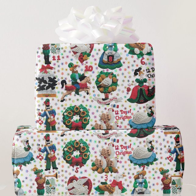 12 dagar av julhandgjorda feltprydnadsföremål presentpapper (Skapare uppladdad)