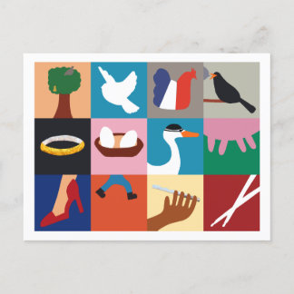 12 dagar av julhelgdagvykortet helg vykort