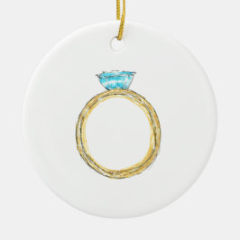 12 dagar av julprydnaden - fem guld- ringar julgransprydnad keramik