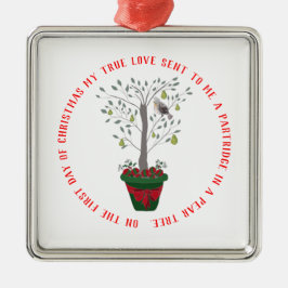 12 dagar av julrapphönan i ett Pearträd Julgransprydnad Metall