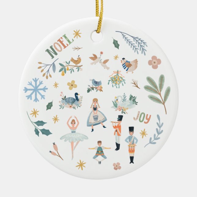 12 dagar av traditionell Helgdag Julgransprydnad Keramik (Framsidan)