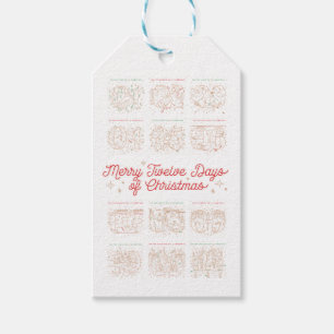 12 DAGAR CHRISTMAS/Märkre för julgåva Presentetikett