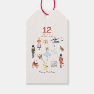12 DAGAR CHRISTMAS PRESENTETIKETT