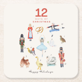 12 DAGAR CHRISTMAS UNDERLÄGG PAPPER KVADRAT