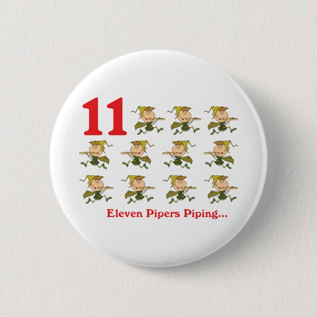 12 dagar elva pipare som spelar knapp (Framsida)