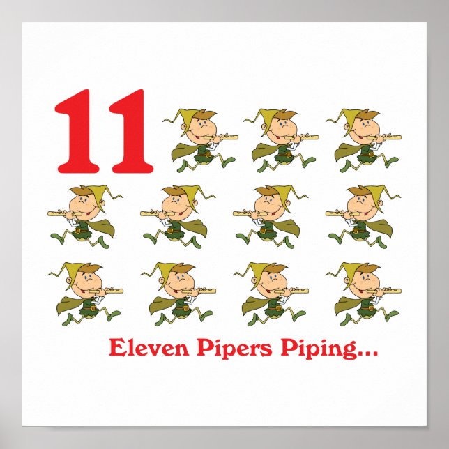 12 dagar elva pipare som spelar poster (Framsidan)