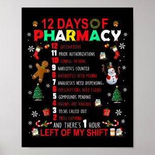 12 dagar farmaceutisk finare julfarmaceut Tec Poster