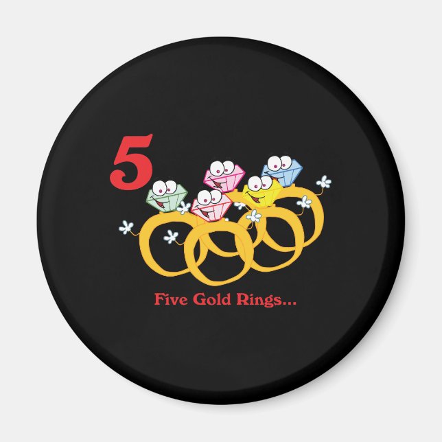 12 dagar fem guld ringar magnet (Framsidan)