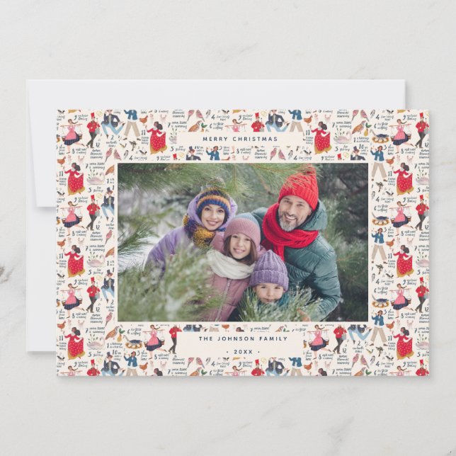 12 dagar gammalt traditionellt julfoto julkort (Framsida)