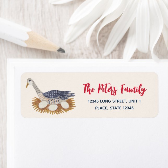 12 dagar jul Illustration 6 Gäss a Läggning Returadress Etikett (Insitu)