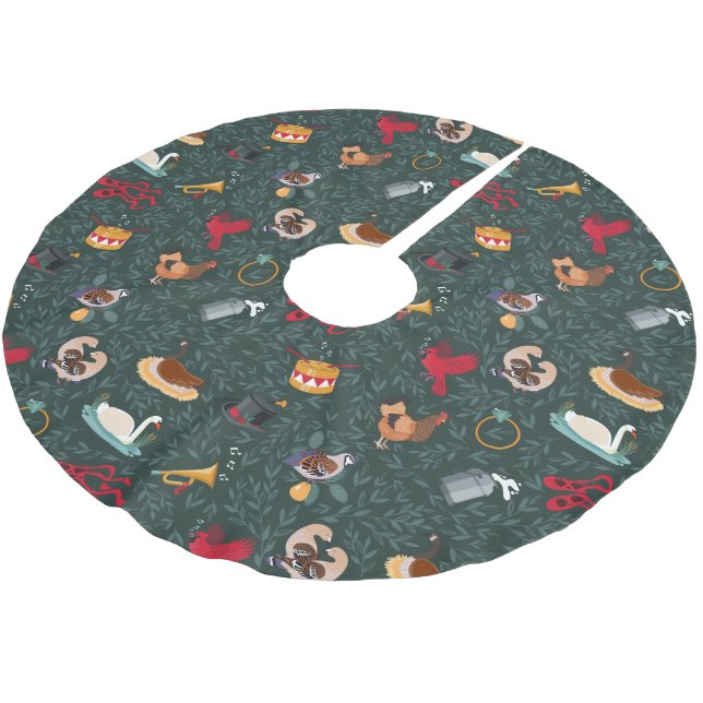 12 DAGAR Juldag Helgdag Papper Julgransmatta Borstad Polyester (Vinklad)