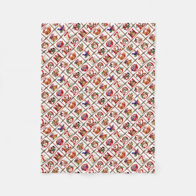 12 dagar julklapp Skriv ut Fleecefilt (Framsidan)