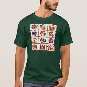 12 dagar julklapp T-Shirt-utskrift T Shirt