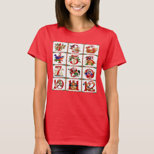 12 dagar julklapp T-Shirt-utskrift T Shirt