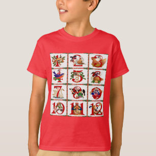 12 dagar julklapp T-Shirt-utskrift T Shirt