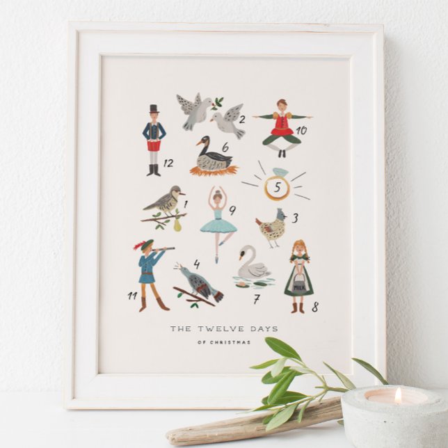 12 dagar julkonstnärlig utskrift poster (Skapare uppladdad)