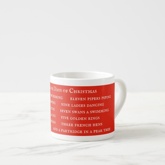 12 DAGAR LYRICS Espressokopp / Röd (Framsida höger)