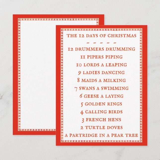 12 DAGAR LYRICS vykort II (Fram/baksida)