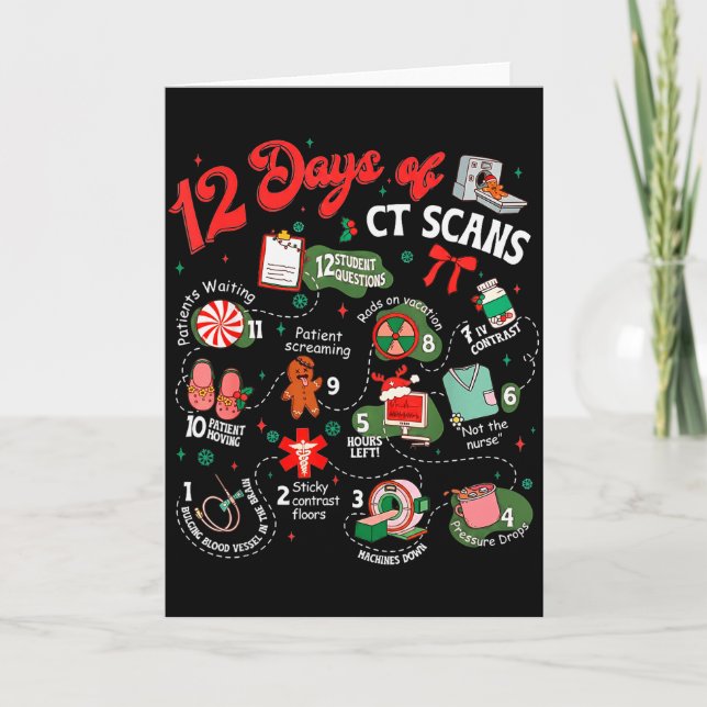 12 dagar med Ct-skanningar jul Ct-tekniker Cat Sca Kort (Framsida)