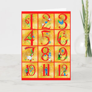 12 dagar med julfolkkonst God jul Helgkort