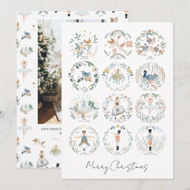 12 dagar med julfotopatens Helgdag Personlig Julkort (Fram/baksida)