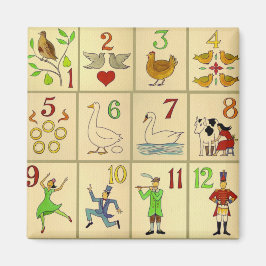 12 dagar med julgranen magnet