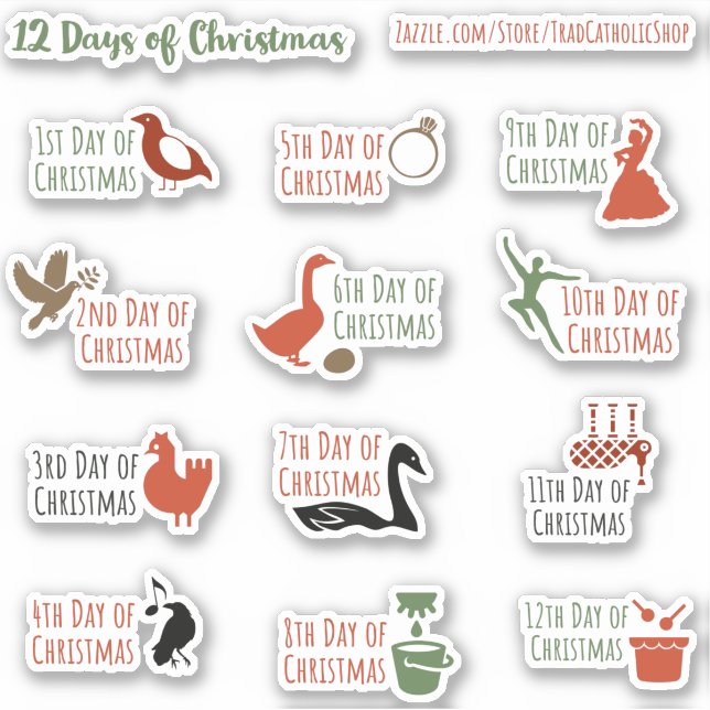 12 dagar med julklappar för planeraren Journal Klistermärken (Framsida)