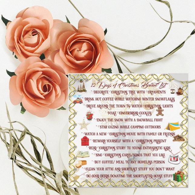 12 dagar med jullucklista - Helgdag Inbjudningar (Skapare uppladdad)