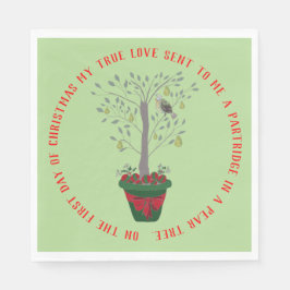 12 dagar med julparklapp i Pear Träd Pappersservett