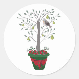 12 dagar med julparklapp i Pear Träd Runt Klistermärke