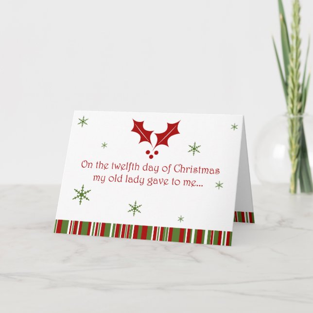 12 dagar med Rednackad jul Helgkort (Framsida)