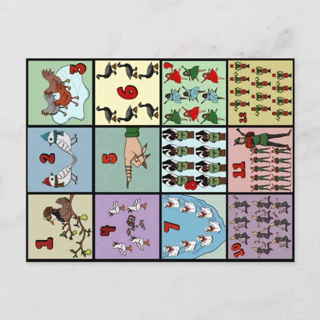 12 dagar med vykort för jul (Framsida)