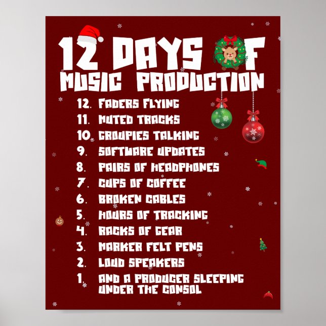 12 dagar musikproduktion poster (Framsidan)